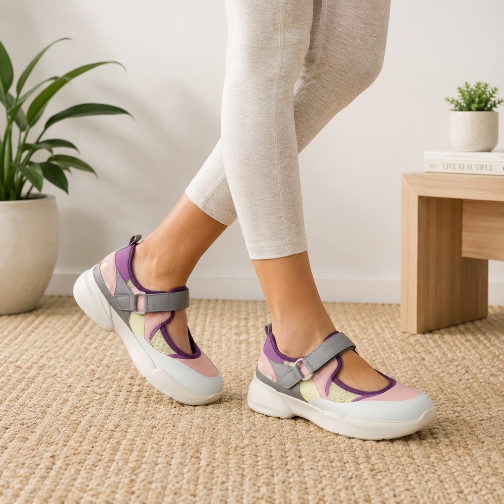 Kate Spade Cloud Cutout Sneakers 7.5 Purple Sporty Y2K Chunky Strap Shoes